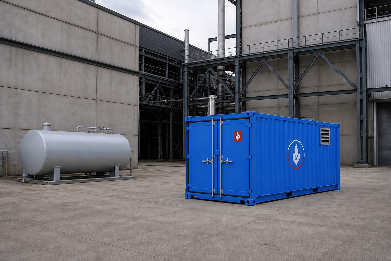 Mobile Heat Helpers Heizzentrale 2.500 kW am Industriestandort
