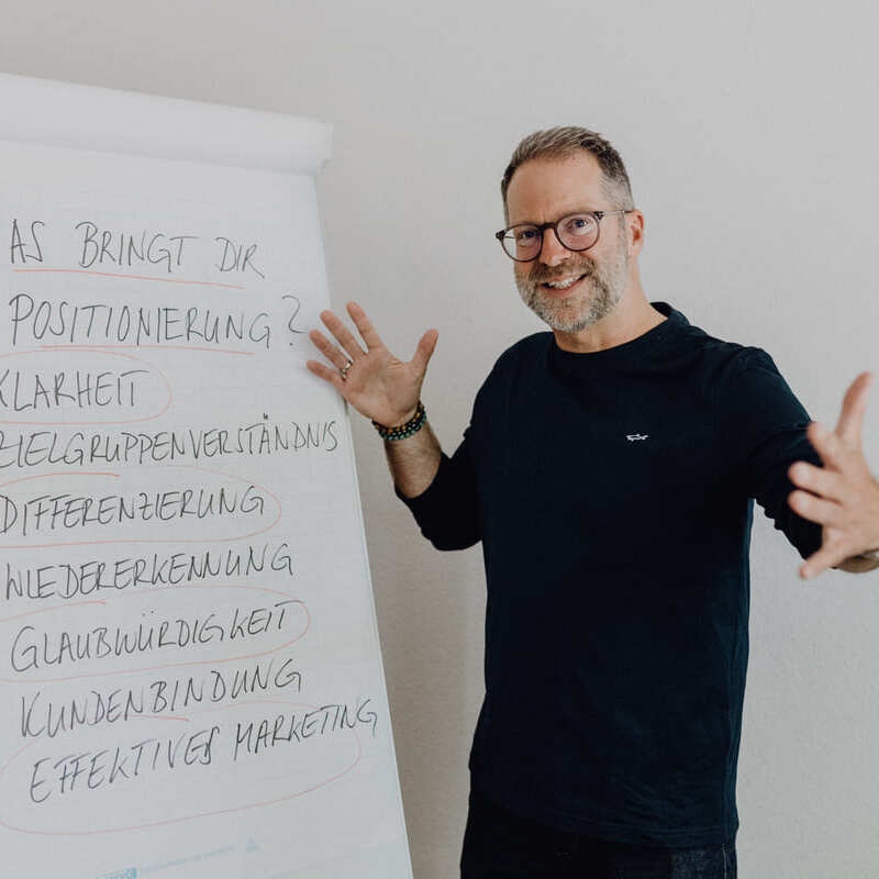 Positionierungsstatement Flipchart – Christoph Fogel